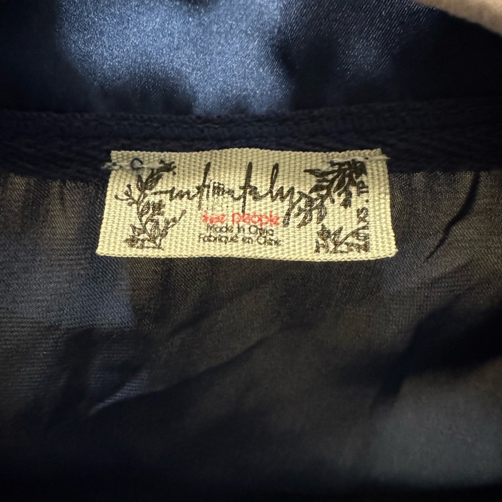 Free People Midnight Blue Satin Pajama top - Picture 5 of 5